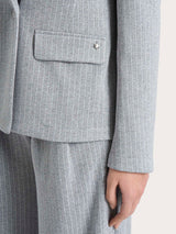 Blazer gessato doppio petto in Eco Jacquard Neri Donna - Ragno