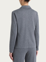 Blazer gessato doppio petto in Eco Jacquard Neri Donna - Ragno