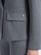 Blazer gessato doppio petto in Eco Jacquard Neri Donna - Ragno