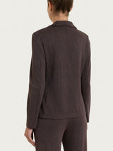 Blazer gessato doppio petto in Eco Jacquard Marroni Donna - Ragno