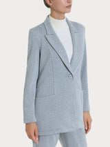 Blazer over gessato in Eco Jacquard Neri Donna - Ragno
