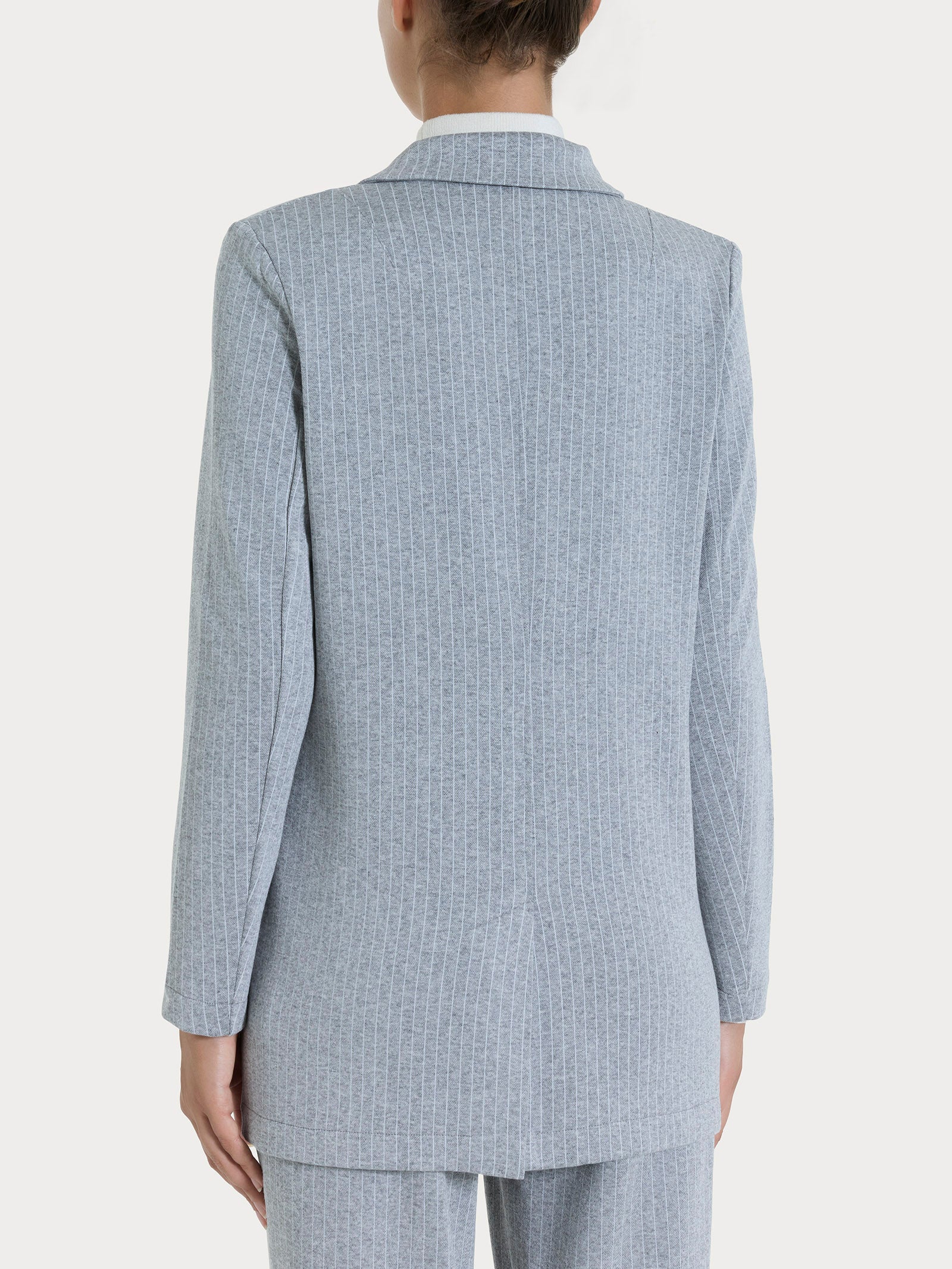 Blazer over gessato in Eco Jacquard Neri Donna - Ragno