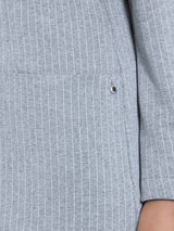 Blazer over gessato in Eco Jacquard Neri Donna - Ragno