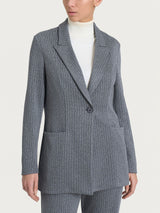 Blazer over gessato in Eco Jacquard Neri Donna - Ragno