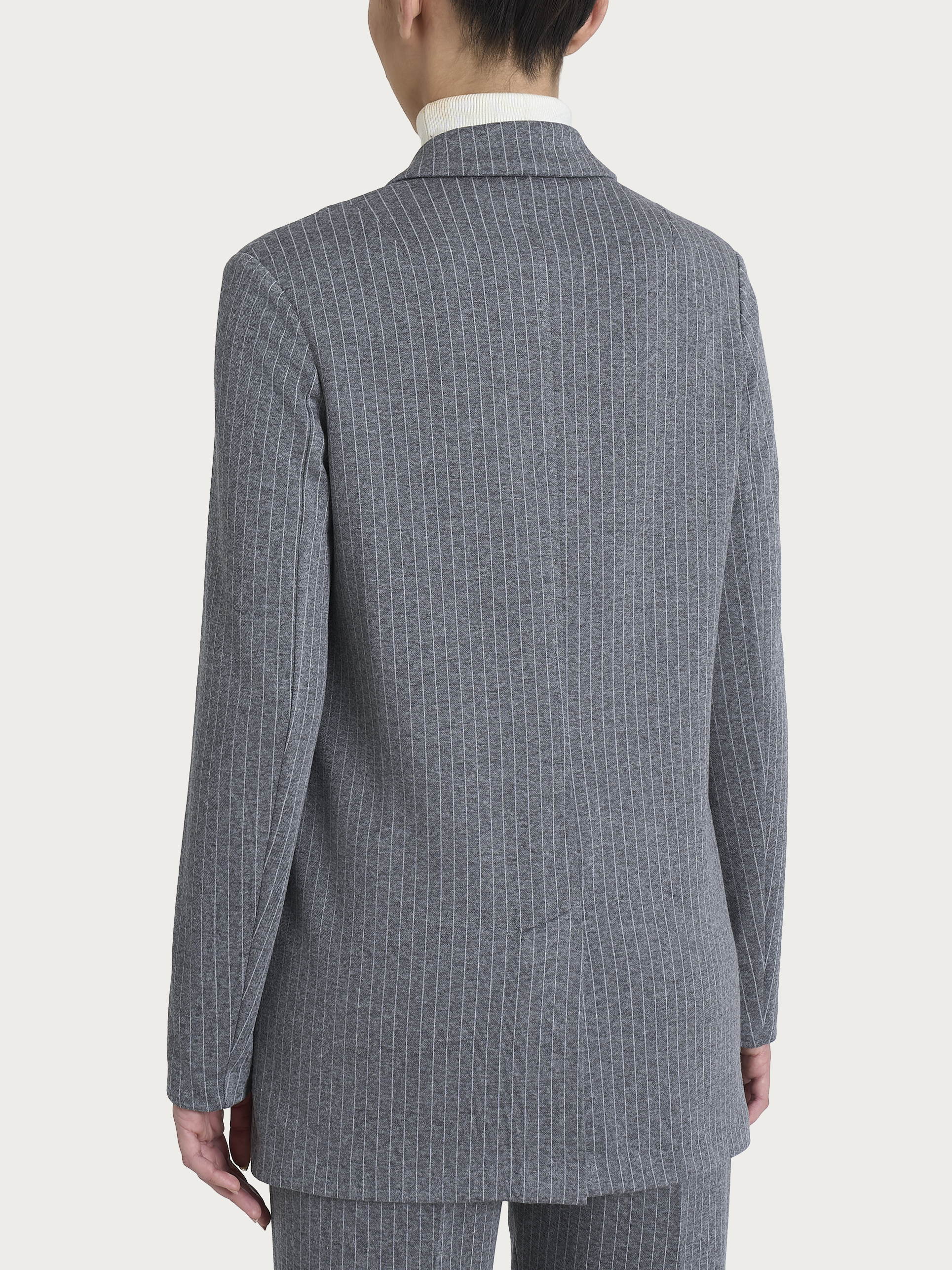 Blazer over gessato in Eco Jacquard Neri Donna - Ragno