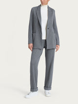 Blazer over gessato in Eco Jacquard Neri Donna - Ragno