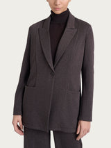 Blazer over gessato in Eco Jacquard Marroni Donna - Ragno