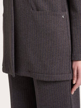 Blazer over gessato in Eco Jacquard Marroni Donna - Ragno
