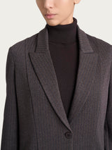 Blazer over gessato in Eco Jacquard Marroni Donna - Ragno