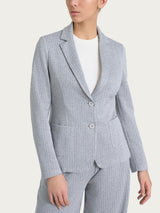 Blazer gessato con due bottoni in Eco Jacquard Neri Donna - Ragno