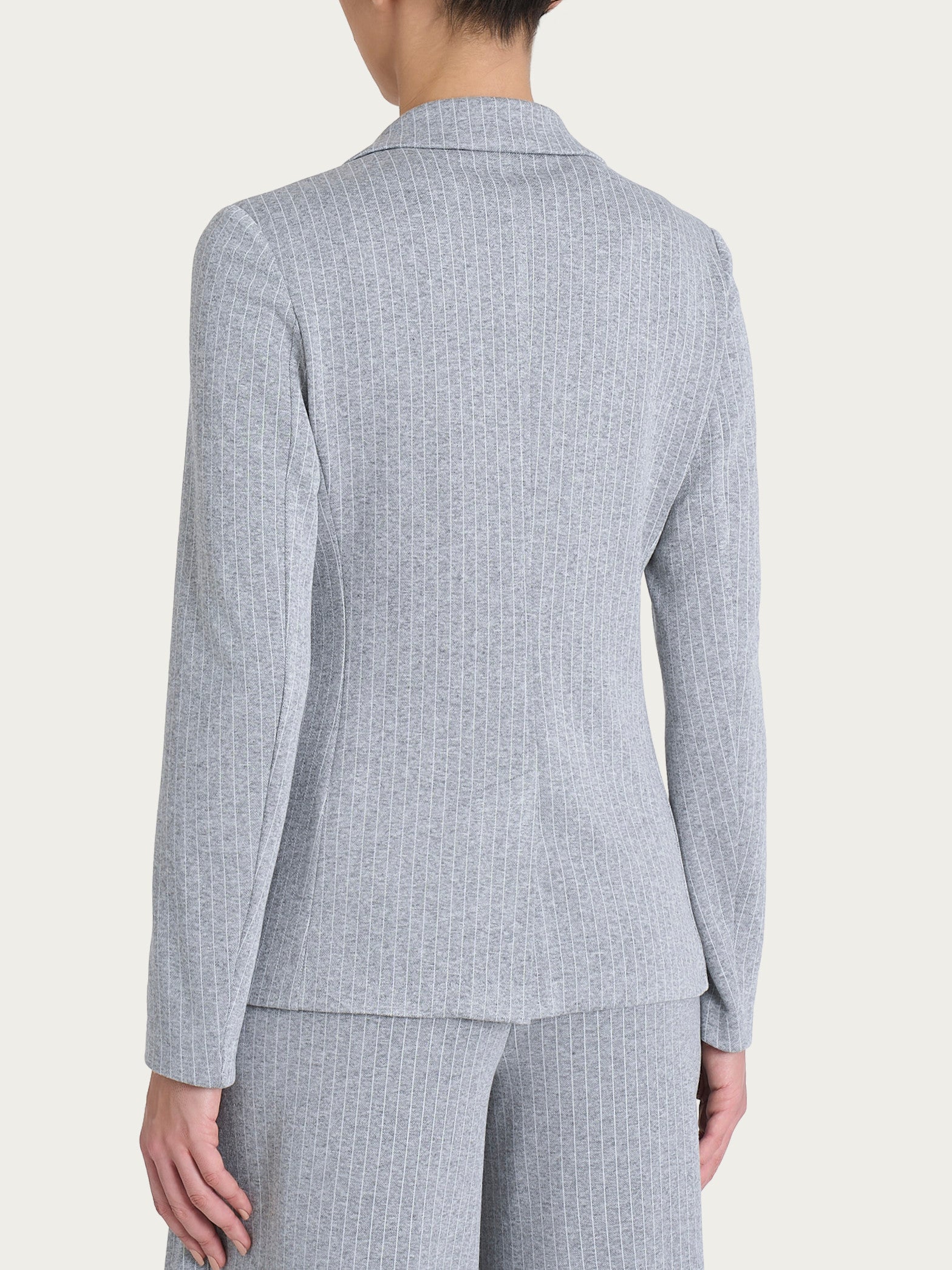 Blazer gessato con due bottoni in Eco Jacquard Neri Donna - Ragno