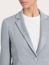 Blazer gessato con due bottoni in Eco Jacquard Neri Donna - Ragno