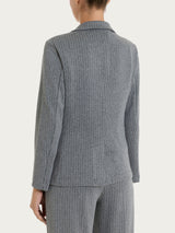 Blazer gessato con due bottoni in Eco Jacquard Neri Donna - Ragno