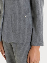 Blazer gessato con due bottoni in Eco Jacquard Neri Donna - Ragno