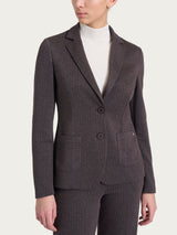 Blazer gessato con due bottoni in Eco Jacquard Marroni Donna - Ragno
