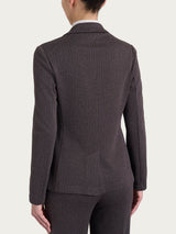 Blazer gessato con due bottoni in Eco Jacquard Marroni Donna - Ragno
