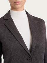 Blazer gessato con due bottoni in Eco Jacquard Marroni Donna - Ragno
