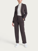Blazer gessato con due bottoni in Eco Jacquard Marroni Donna - Ragno
