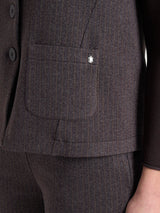 Gilet gessato con quattro bottoni in Eco Jacquard Marroni Donna - Ragno