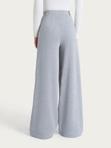 Pantalone gessato a palazzo con tasche e pinces in Eco Jacquard Neri Donna - Ragno