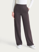 Pantalone gessato ampio con tasche in Eco Jacquard Marroni Donna - Ragno