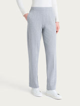 Pantalone gessato dritto con tasche in Eco Jacquard Neri Donna - Ragno