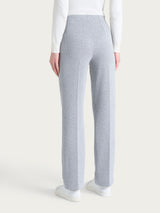 Pantalone gessato dritto con tasche in Eco Jacquard Neri Donna - Ragno