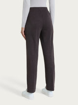 Pantalone gessato dritto con tasche in Eco Jacquard Marroni Donna - Ragno