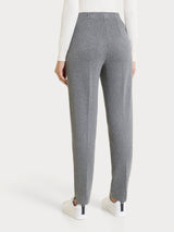 Pantalone gessato a sigaretta con spacchetti in Eco Jacquard Neri Donna - Ragno