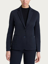 Blazer con due bottoni e micro check in Eco Jacquard Blu Donna - Ragno