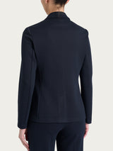 Blazer con due bottoni e micro check in Eco Jacquard Blu Donna - Ragno