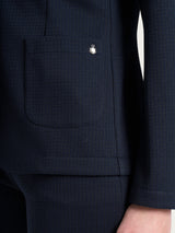 Blazer con due bottoni e micro check in Eco Jacquard Blu Donna - Ragno