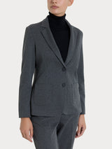 Blazer con due bottoni e micro check in Eco Jacquard Neri Donna - Ragno