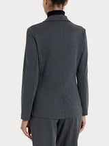 Blazer con due bottoni e micro check in Eco Jacquard Neri Donna - Ragno