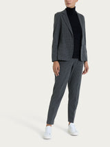 Blazer con due bottoni e micro check in Eco Jacquard Neri Donna - Ragno