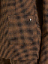 Blazer con due bottoni e micro check in Eco Jacquard Marroni Donna - Ragno