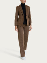 Blazer con due bottoni e micro check in Eco Jacquard Marroni Donna - Ragno