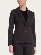 Blazer con due bottoni e micro check in Eco Jacquard Marroni Donna - Ragno
