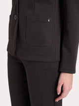 Blazer con due bottoni e micro check in Eco Jacquard Marroni Donna - Ragno