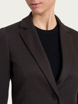 Blazer con due bottoni e micro check in Eco Jacquard Marroni Donna - Ragno