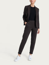 Blazer con due bottoni e micro check in Eco Jacquard Marroni Donna - Ragno