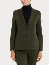 Blazer con due bottoni e micro check in Eco Jacquard Verdi Donna - Ragno