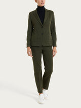 Blazer con due bottoni e micro check in Eco Jacquard Verdi Donna - Ragno
