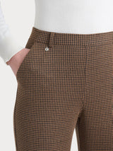 Pantalone chino slim con tasche e micro check in Eco Jacquard Marroni Donna - Ragno