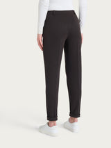 Pantalone chino slim con tasche e micro check in Eco Jacquard Marroni Donna - Ragno