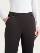 Pantalone chino slim con tasche e micro check in Eco Jacquard Marroni Donna - Ragno