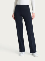 Pantalone ampio con tasche e micro check in Eco Jacquard Blu Donna - Ragno