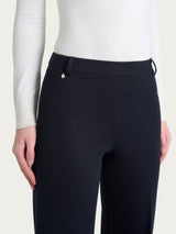 Pantalone ampio con tasche e micro check in Eco Jacquard Blu Donna - Ragno