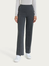 Pantalone ampio con tasche e micro check in Eco Jacquard Neri Donna - Ragno