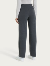 Pantalone ampio con tasche e micro check in Eco Jacquard Neri Donna - Ragno